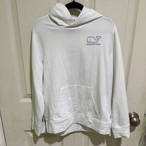 Vineyard Vines Kids White Hoodie with Whale Logo